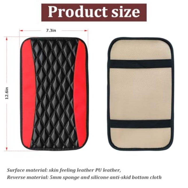 Car Center Console Cushion Pad, Universal Leather Waterproof Armrest Seat Box Cover Protector, Comfortable Car Decor Accessories Fit for Most Cars, Vehicles,  SUVs - Image 2