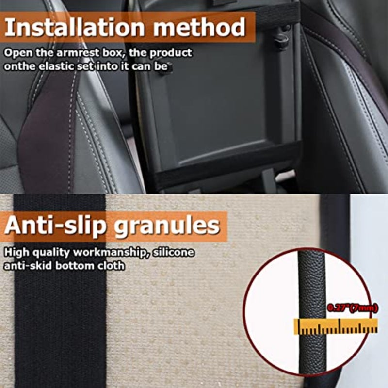 Car Center Console Cushion Pad, Universal Leather Waterproof Armrest Seat Box Cover Protector, Comfortable Car Decor Accessories Fit for Most Cars, Vehicles,  SUVs - Image 4