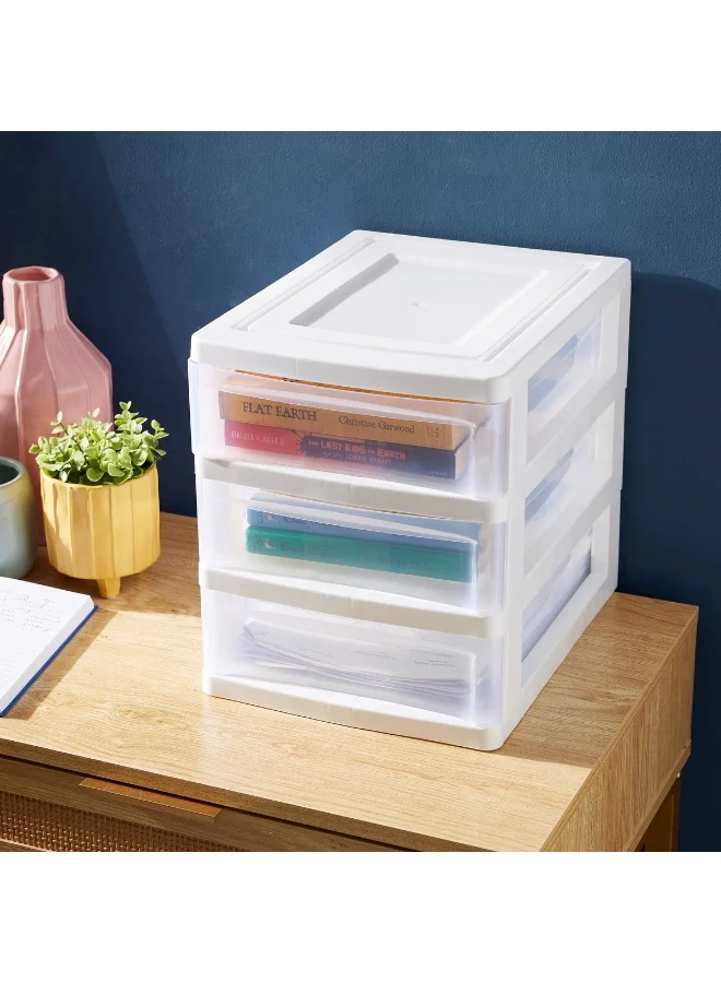 هوم بوكس Tidy 3-Tier Desk Organiser with Drawers - 34.5x26.5x31.6 cm