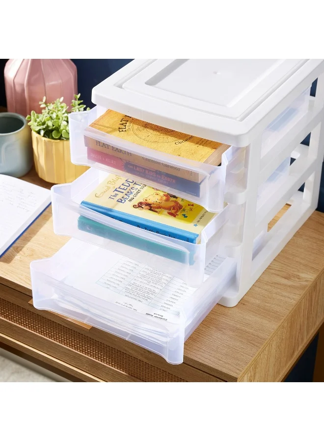 هوم بوكس Tidy 3-Tier Desk Organiser with Drawers - 34.5x26.5x31.6 cm