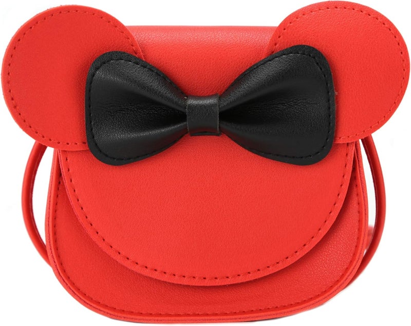 QiMing Little Mouse Ear Bow Crossbody Purse,PU Shoulder Handbag for Kids Girls Toddlers - Image 1