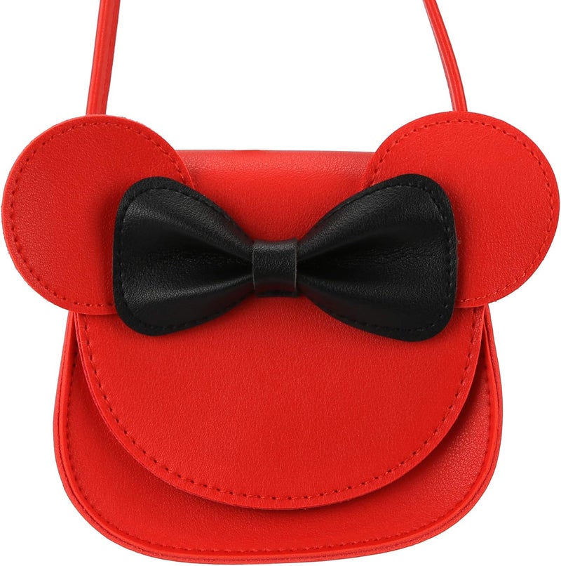 QiMing Little Mouse Ear Bow Crossbody Purse,PU Shoulder Handbag for Kids Girls Toddlers - Image 5