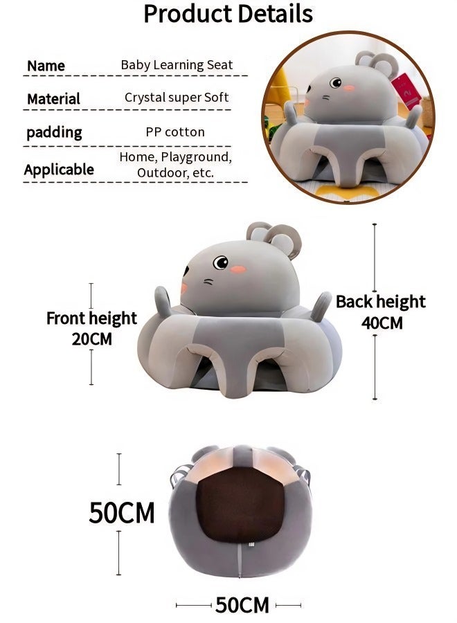 Vixplorn Baby Chair Baby learning sitting seat, baby sofa toys, baby learning chair, cartoon cute plush newborn sofa, crystal velvet fabric, PP cotton filling, toddler children gift, suitable for baby children  - Image 3