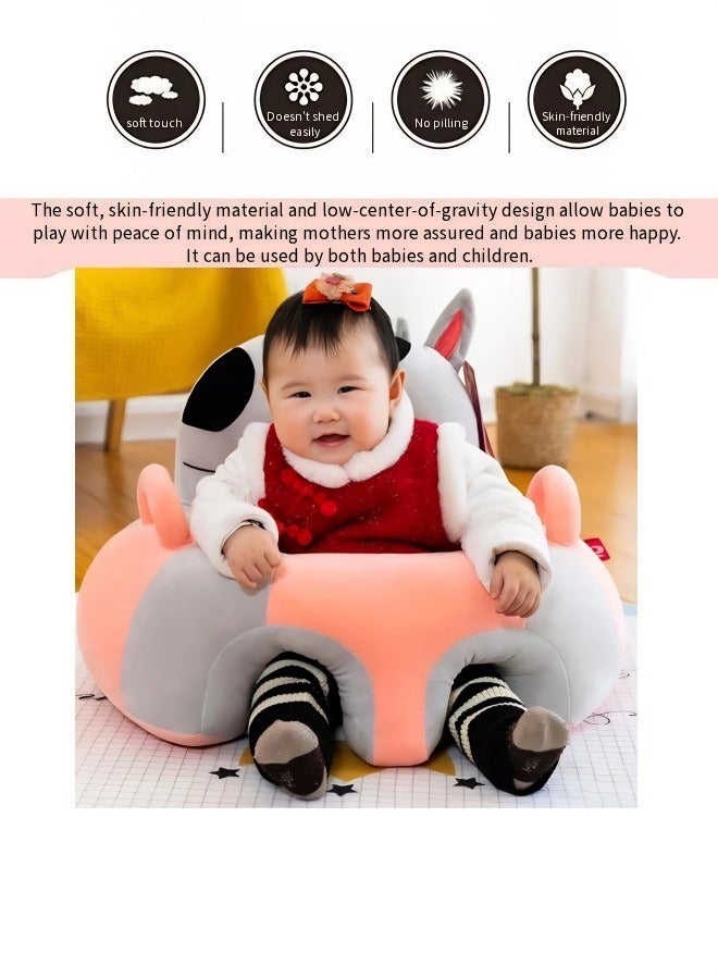 Vixplorn Baby Chair Baby learning sitting seat, baby sofa toys, baby learning chair, cartoon cute plush newborn sofa, crystal velvet fabric, PP cotton filling, toddler children gift, suitable for baby children  - Image 4