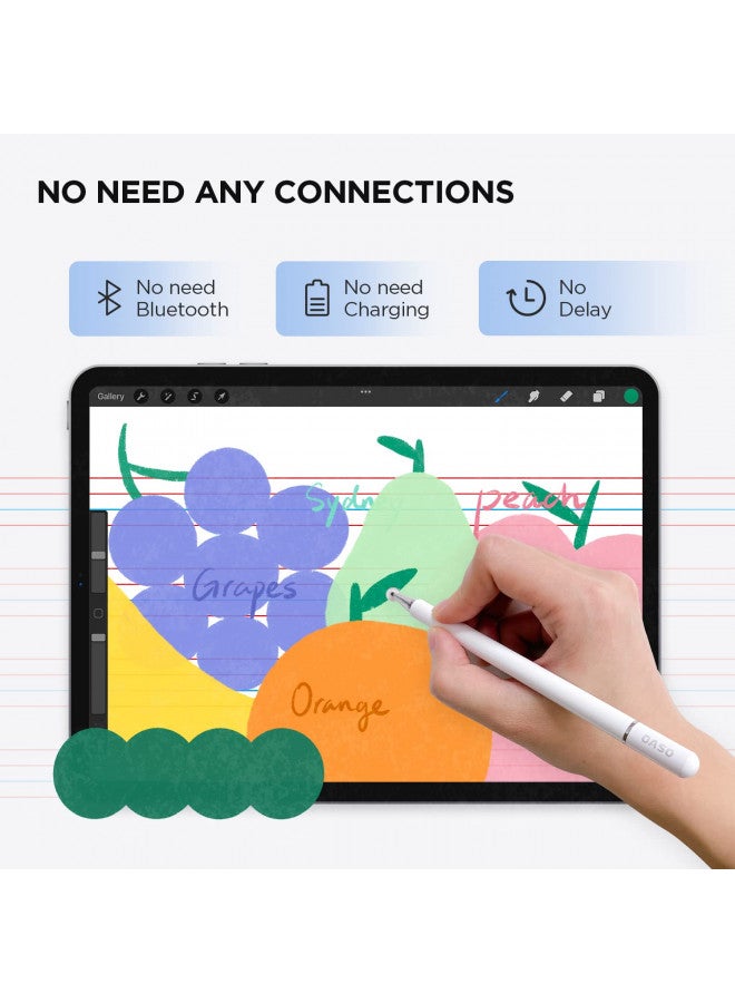 OASO Stylus Pen for Touch Screens, Disc Tip & Magnet Cap Styli Pencil Compatible with Apple iPad pro/iPad 6/7/8/9/iPhone/Samsung Galaxy Tab A7/S7/Fire HD 7/8/10 Plus Tablet/All Touch Devices - Image 3