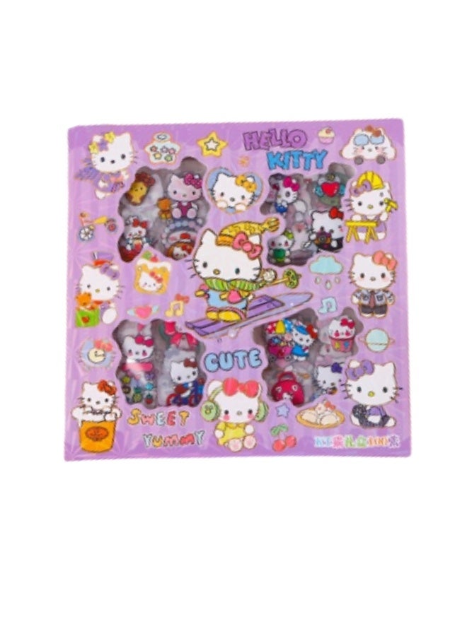 هالو كيتي مجموعة ملصقات سانريو هالو كيتي، 100 ورقة، مجموعة ملصقات فينيلية زخرفية برسومات كرتونية - Image 2