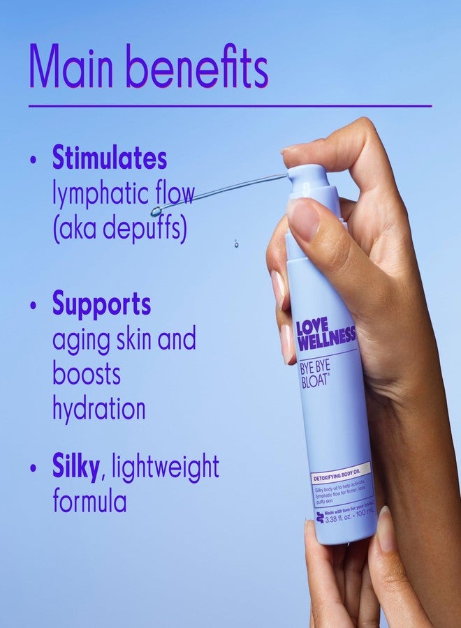 Love Wellness Bye Bye Bloat Detoxifying Body Oil | Lymphatic Drainage Oil to Hydrate, Depuff & Awaken Skin | Reduce Swelling Massage Oil for Women with Peppermint, Grapefruit & Rosemary Oil |100 mL - Image 3