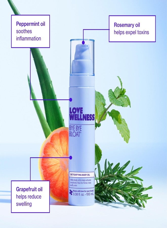 Love Wellness Bye Bye Bloat Detoxifying Body Oil | Lymphatic Drainage Oil to Hydrate, Depuff & Awaken Skin | Reduce Swelling Massage Oil for Women with Peppermint, Grapefruit & Rosemary Oil |100 mL - Image 4