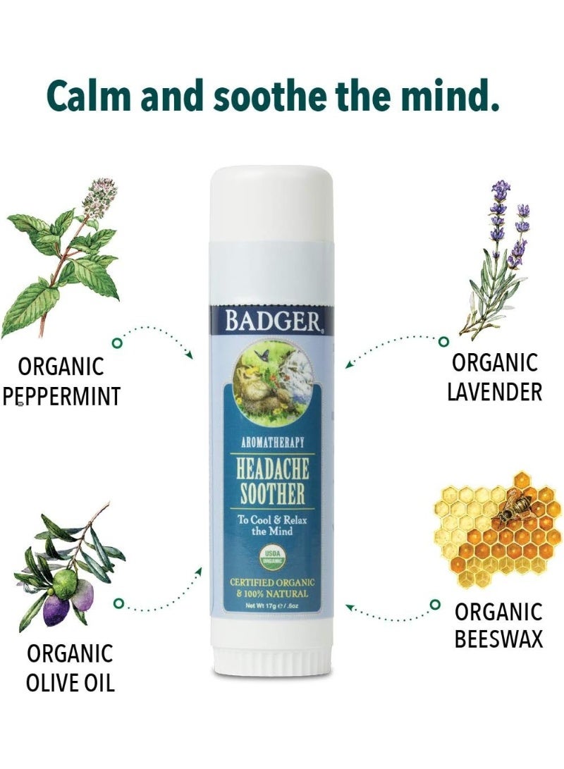 Badger Aromatherapy Headache Soother Peppermint & Lavender 0.60 oz (17 g) - Image 2