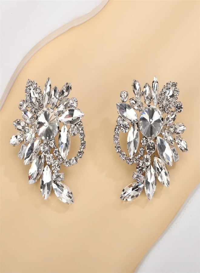 سيثر أقراط مرصعة بأحجار الراين للنساء، أقراط كريستالية كبيرة متدلية، مجوهرات مثالية لحفلات التخرج والهالوين والكريسماس، هدية رائعة - Image 4