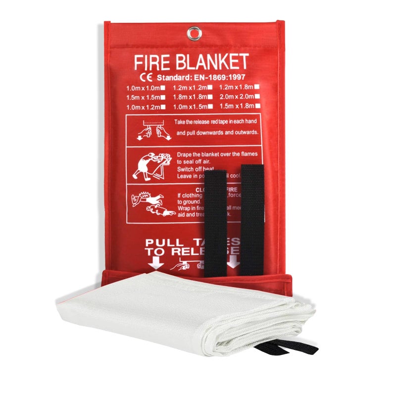 Smilco Emergency Fire Blanket for Home  Kitchen  40x40 FlameRetardant Fiberglass Fire Suppression Blankets 1Pack for Bedroom Camping BBQ  Emergency Safety White