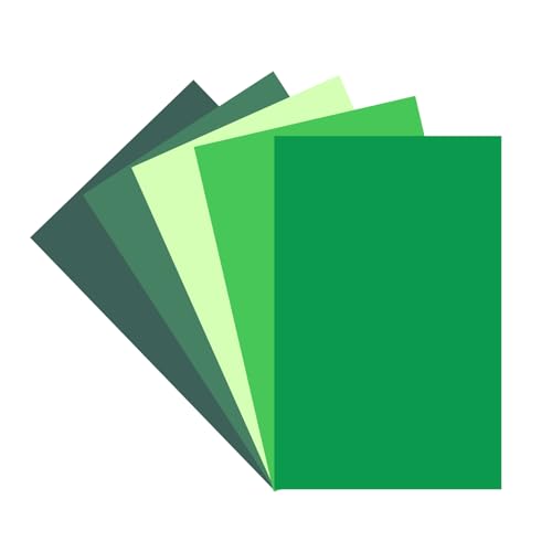 Bazyrock 30 Sheets Green Cardstock 8.5'' x 11'', 5 Colors Assorted Green Colored Card Stock Paper 90lb/250gsm Perfect for Festive Decor DIY Greeting Cards Arts and Crafts - Image 1
