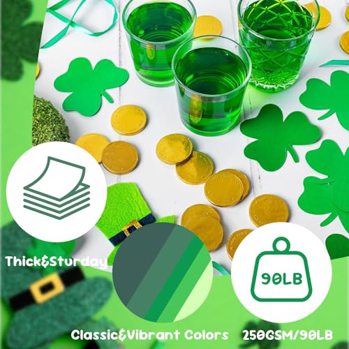 Bazyrock 30 Sheets Green Cardstock 8.5'' x 11'', 5 Colors Assorted Green Colored Card Stock Paper 90lb/250gsm Perfect for Festive Decor DIY Greeting Cards Arts and Crafts - Image 4