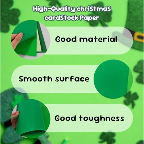 Bazyrock 30 Sheets Green Cardstock 8.5'' x 11'', 5 Colors Assorted Green Colored Card Stock Paper 90lb/250gsm Perfect for Festive Decor DIY Greeting Cards Arts and Crafts - Image 3