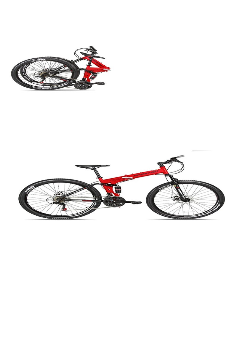 Spartan Alpha Dual Folding Bike | 26 Inch Wheel Size | 21 Speed Transmission | Red Color  - Image 1