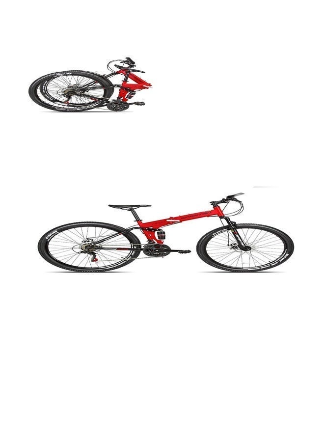 Spartan Alpha Dual Folding Bike | 26 Inch Wheel Size | 21 Speed Transmission | Red Color - Image 1