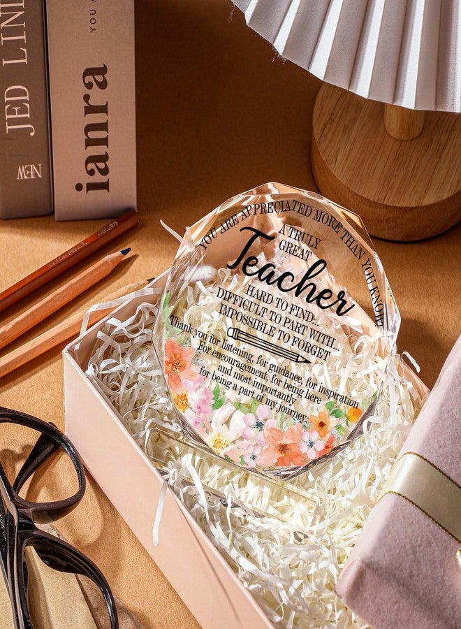 Perthlin Best Teacher Appreciation Gifts for Women Acrylic Thank You Teacher Gift from Student Graduation End of Year Teachers for Present Office Desk Decor Paperweight Keepsake(Nonagon Pencil) - Image 2