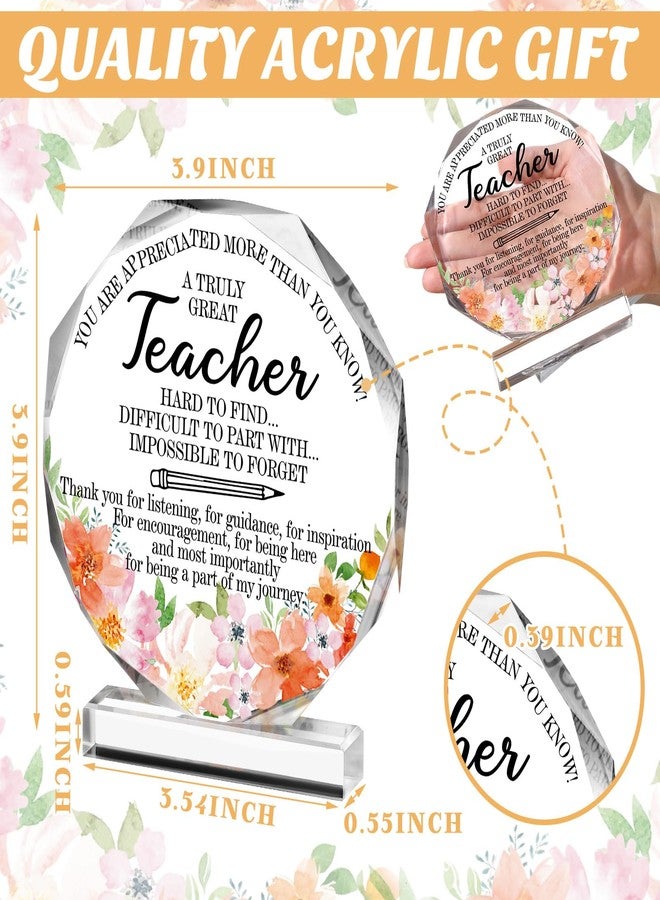 Perthlin Best Teacher Appreciation Gifts for Women Acrylic Thank You Teacher Gift from Student Graduation End of Year Teachers for Present Office Desk Decor Paperweight Keepsake(Nonagon Pencil) - Image 3