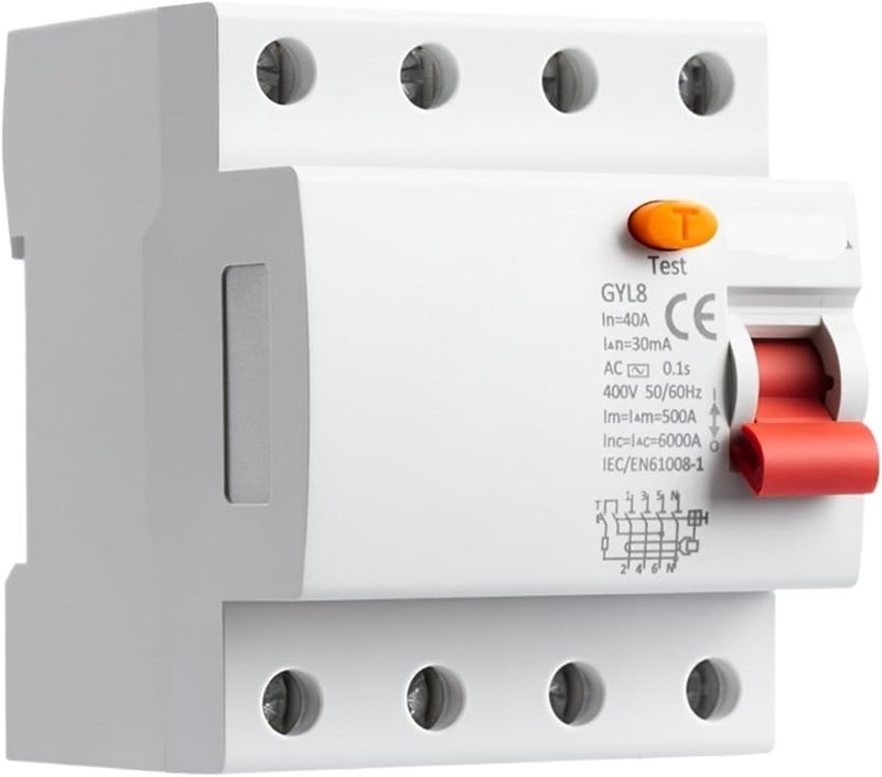 4P 25A 30mA RCD Circuit Breaker Three Phase N Differential Safety Switch CE CB Certified - Image 3