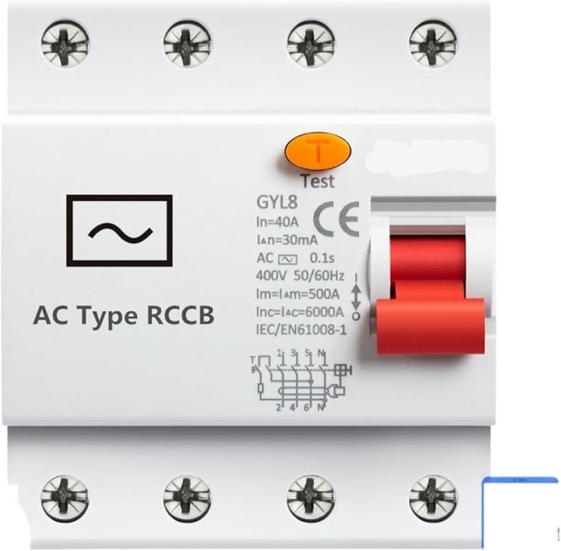 4P 25A 30mA RCD Circuit Breaker Three Phase N Differential Safety Switch CE CB Certified - Image 2