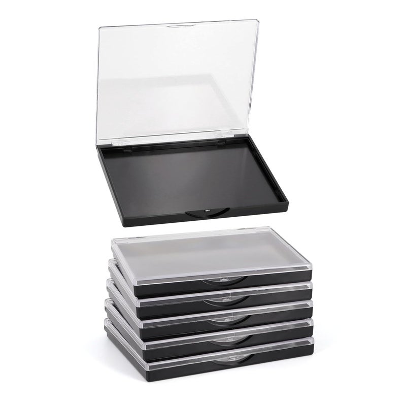 Magnetic Makeup Palette with Clear Top, 5 Pack Empty Eyeshadow Palettes depots Travel Storage Box for DIY Cosmetics Bronzer Highlights Powder (Small Palette - 4.8" x 4")