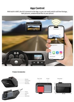 FPC 2K driving recorder with mobile phone APP control front and rear high-definition night video front 2K rear 1080P  - Image 4