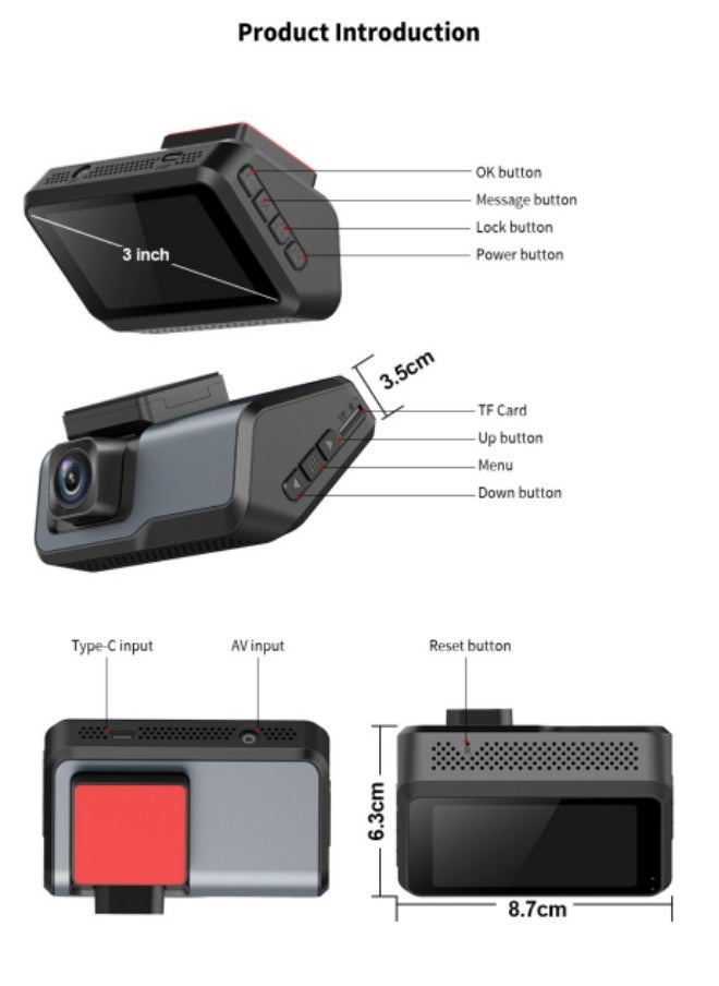 FPC - 2K driving recorder with mobile phone APP control front and rear high-definition night video front 2K rear 1080P - Image 1