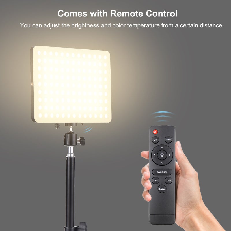 أندوير 1 عبوة من عدة إضاءة فيديو LED بقدرة 45 واط، لوحة إضاءة تعبئة للتصوير الفوتوغرافي بدرجة حرارة لون قابلة للتعديل من 2800 كلفن إلى 6500 كلفن، معامل تجسيد لوني أعلى من 96، مع حامل طاولة + رأس كروي مرن + جهاز تحكم عن بعد للبث المباشر والفيديو - Image 3