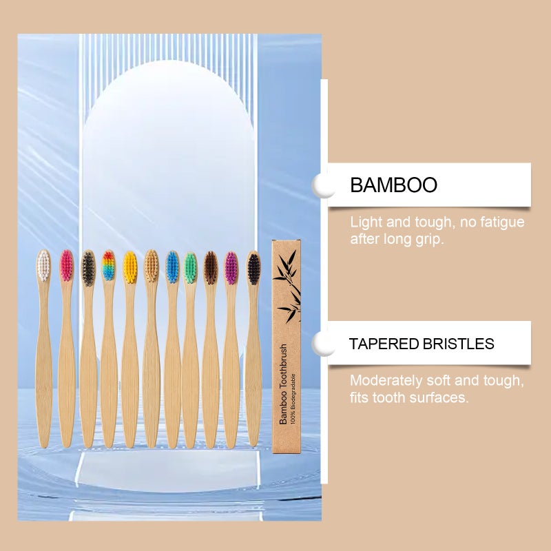 Gentle Bamboo Toothbrush with Comfortable Handle for Daily Use - Image 4