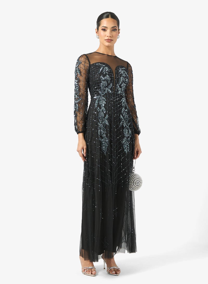 Frock and Frill Frill Detailed Embellished Maxi Dress - Image 4