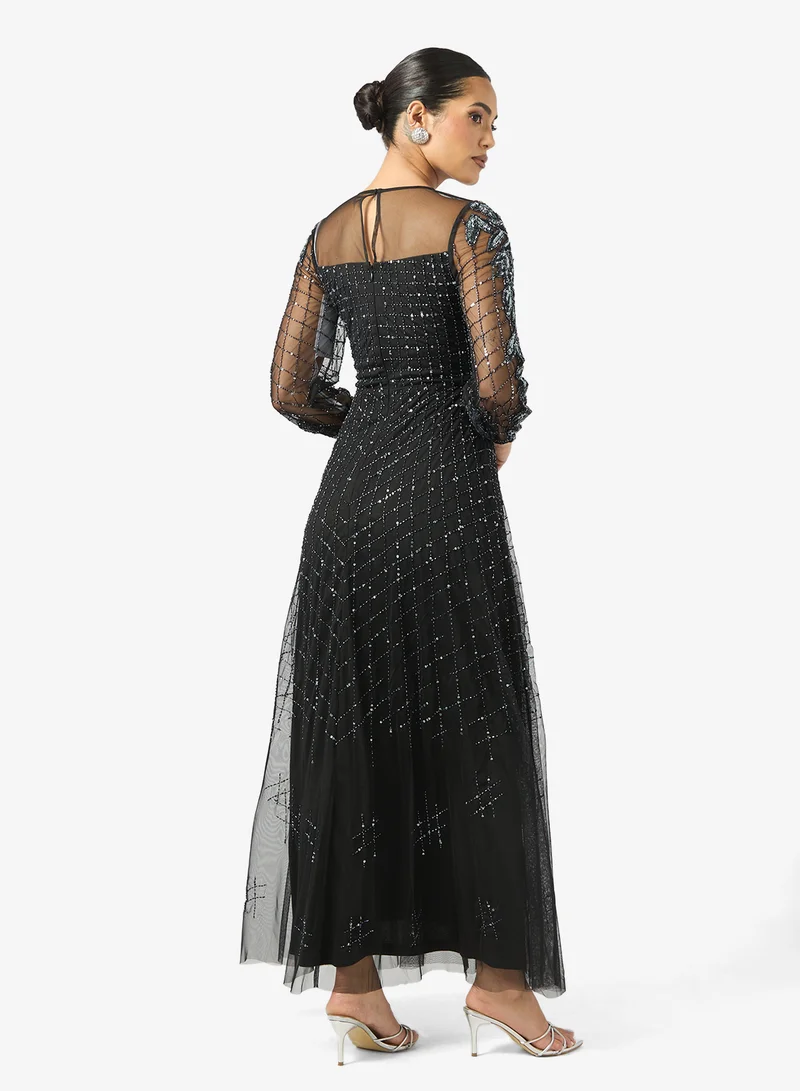 فروك اند فرل Frill Detailed Embellished Maxi Dress