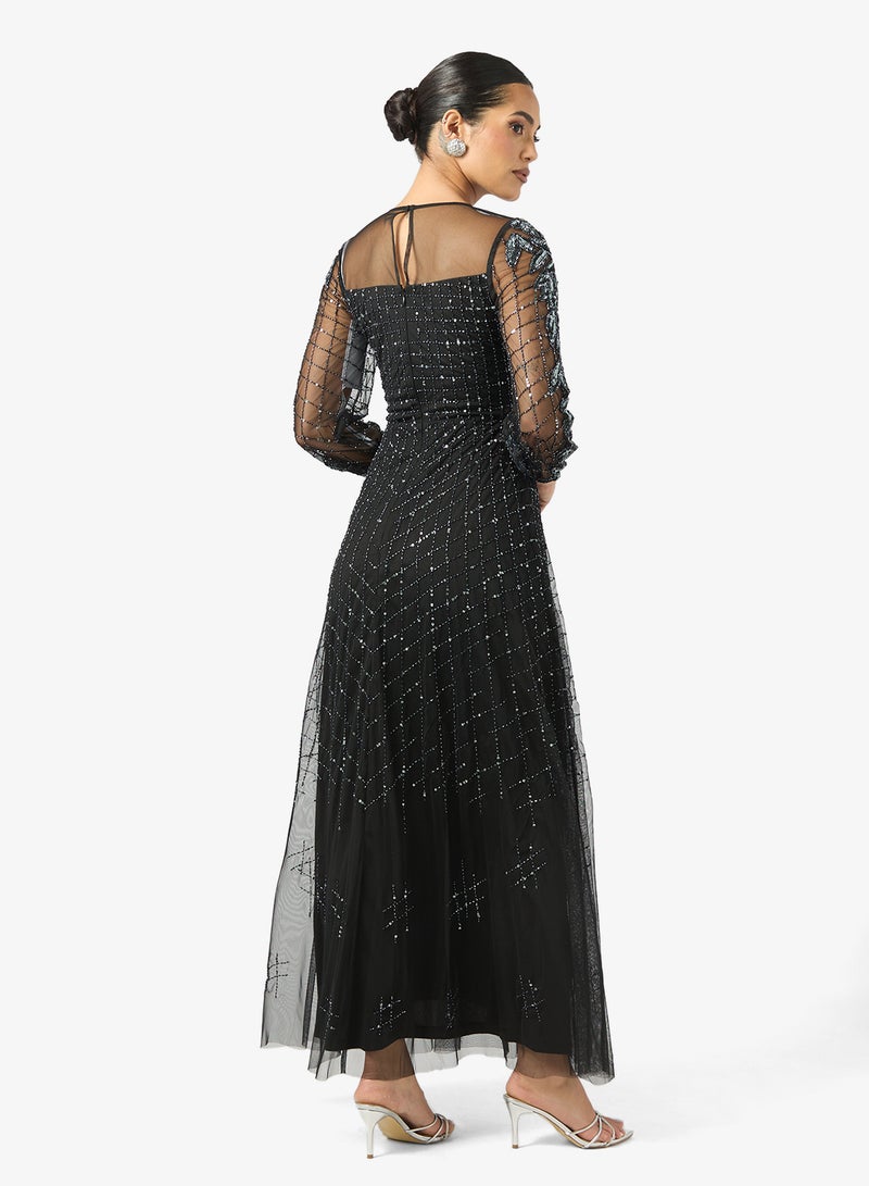 Frock and Frill Frill Detailed Embellished Maxi Dress - Image 2