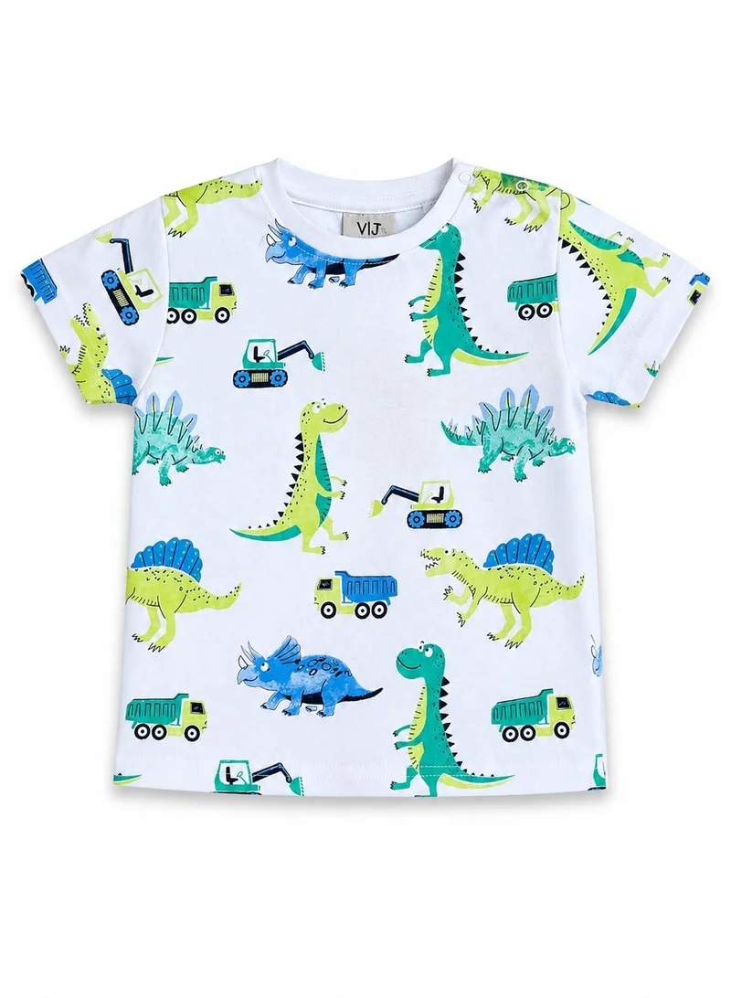 Victor And Jane  Infant Boys Dinosaur Print Cotton Pajama Set for Men | Best Price UAE