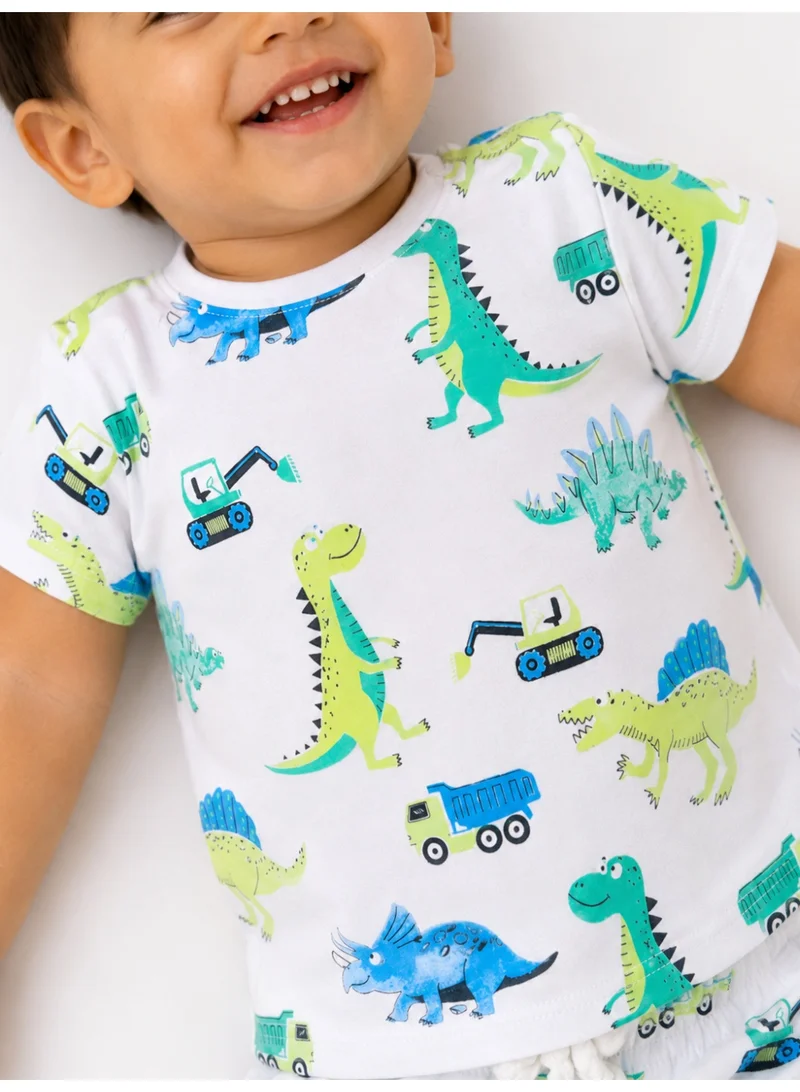 Victor And Jane  Infant Boys Dinosaur Print Cotton Pajama Set for Men | Best Price UAE