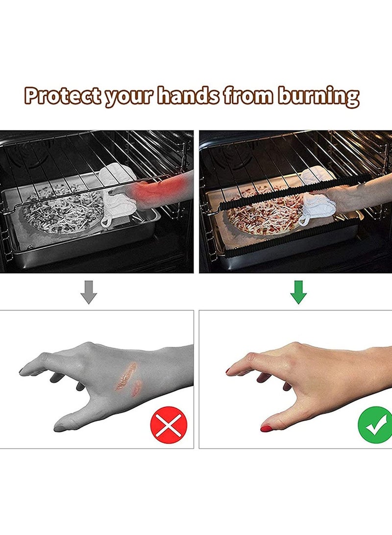 KASTWAVE Oven Rack Shields, 4 Pack Heat Resistant Silicone Oven Rack Cover 14 Inches Long Oven Rack Edge Protector, Protect Against Burns and Scars Protector Hot Strip (Black)  - Image 2