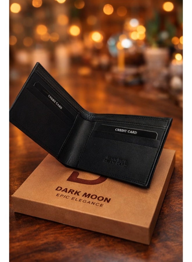 Dark Moon Black Genuine Leather Wallet - Image 3
