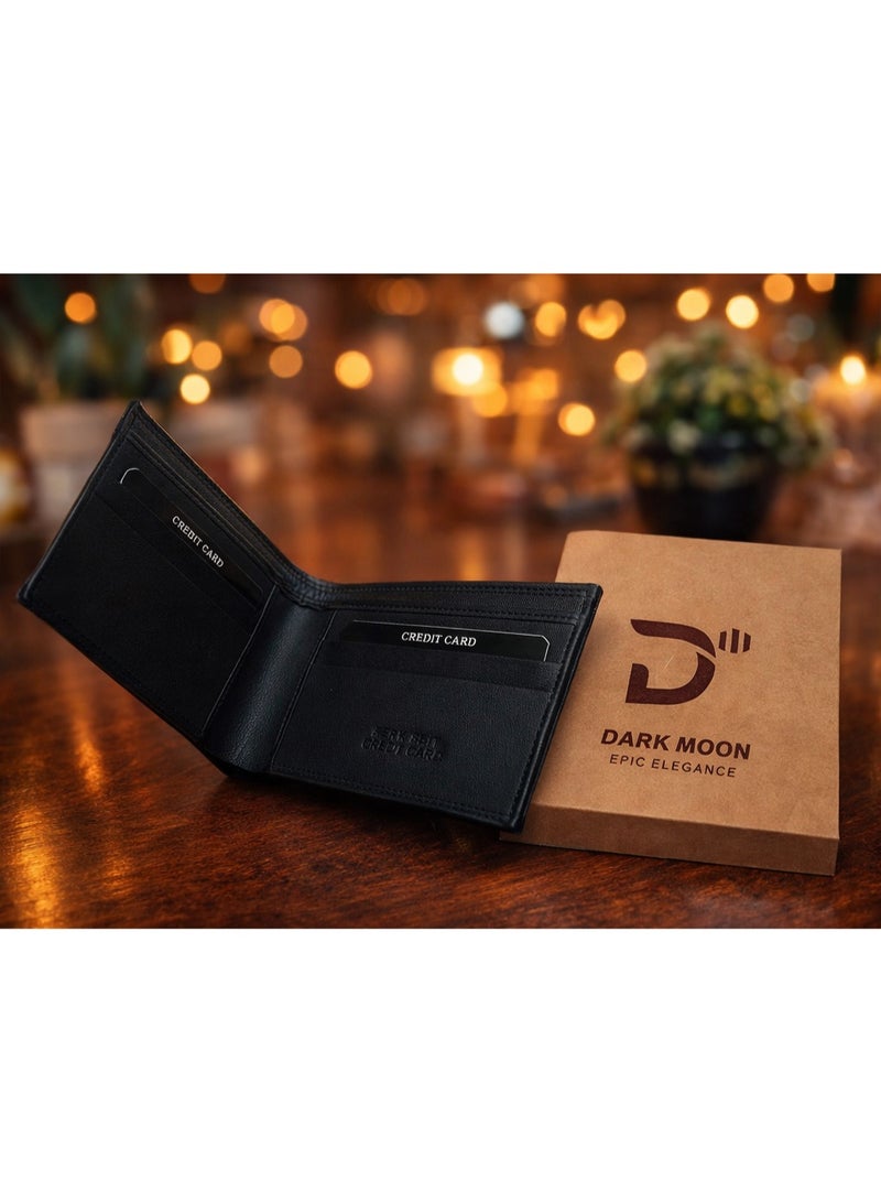Dark Moon Black Genuine Leather Wallet - Image 2