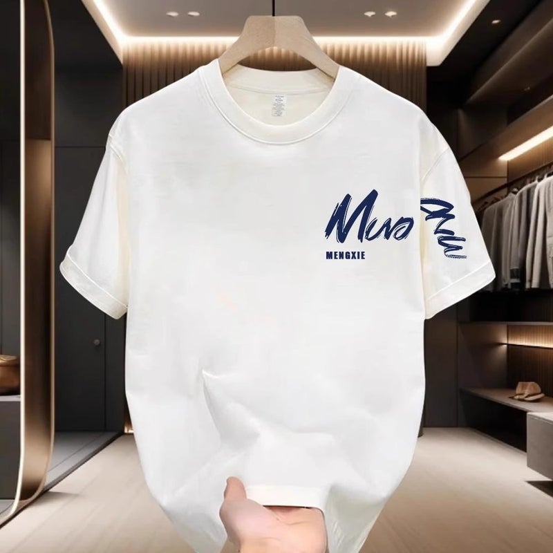 2025 Men's Short-Sleeved Heavyweight Men's and Women's Short-Sleeved T-Shirts for Men and Women Teenagers Summer Students Loose Ins Hong Kong Style Round Neck - Image 3