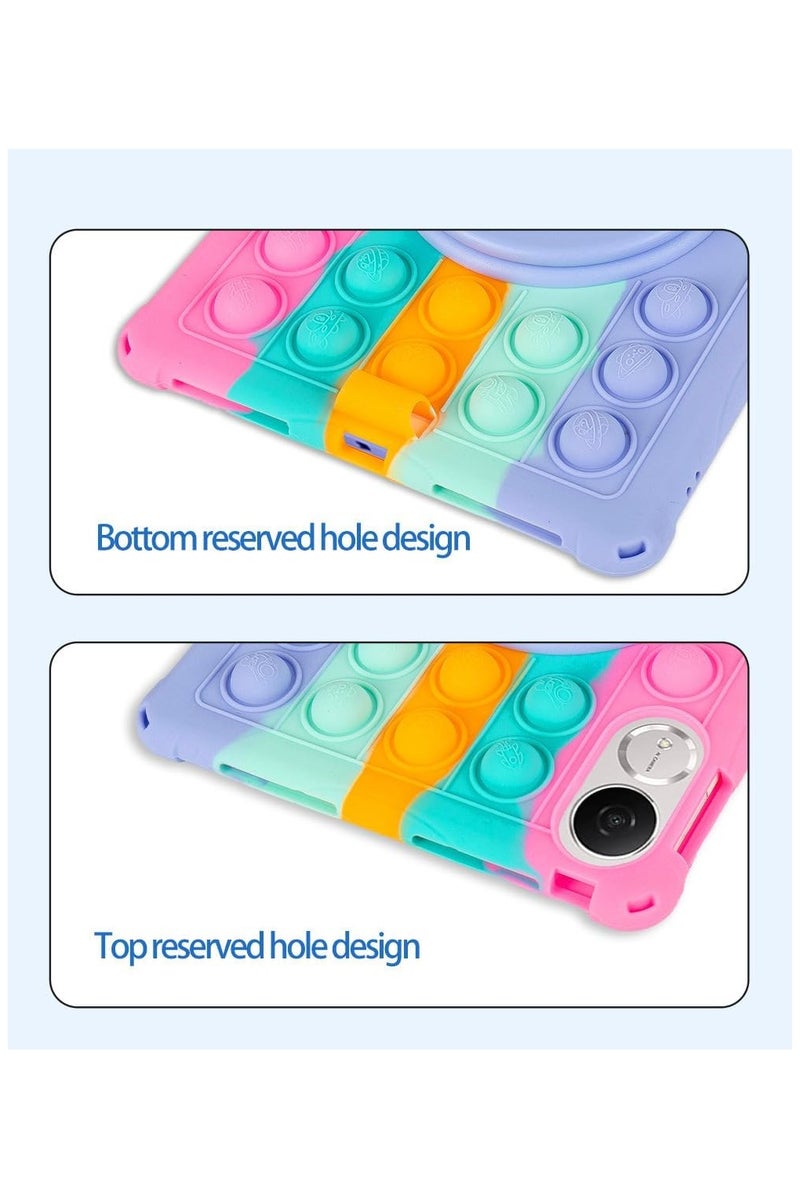 VKL Case Compatible with Honor Pad V9 11.5 inch (ROL-W00/W10) 2025 Kids Soft Silicon 360 Rotating Ring Stand Cover with Should Strap and Pen (Color Pink) - Image 3