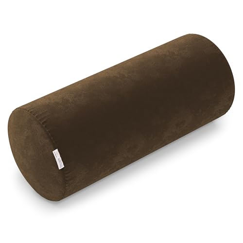 MY ARMOR Memory Foam Orthopedic Large Size Bolster Bed Pillows for Rest and Support, (Brown Velvet Cover, 25" x 9" x 9") - Image 1