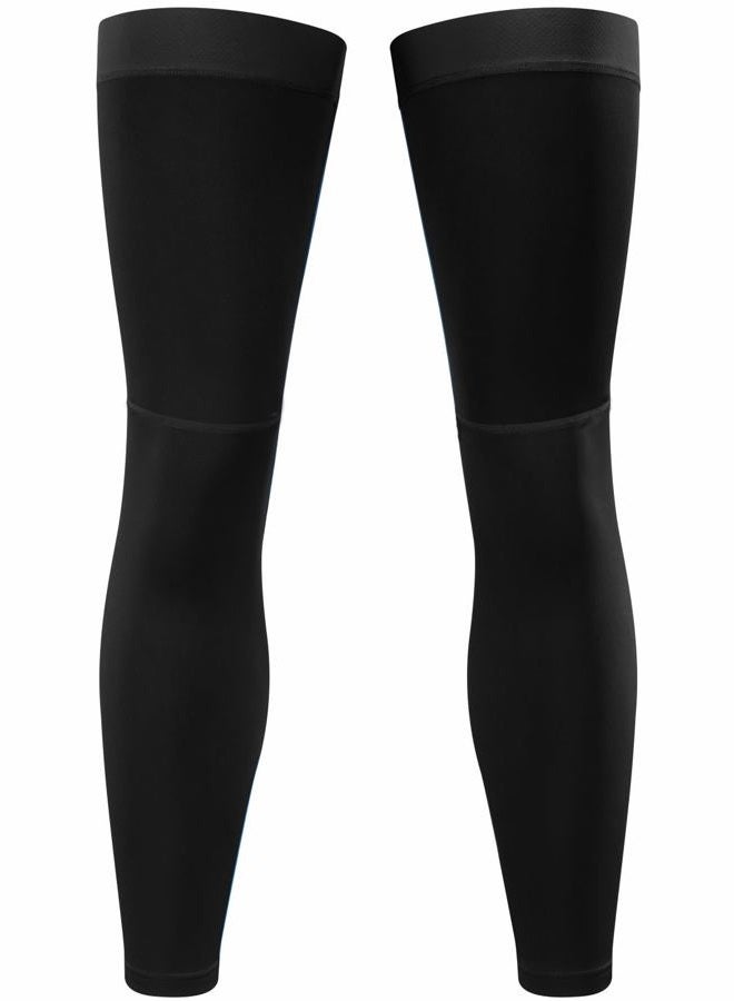 qualidyne Cycling Leg Warmers Fleece Lined Thermal Long Leg Sleeves Cycling Bicycle MTB Riding Leg Warmers, Black, M - Image 3