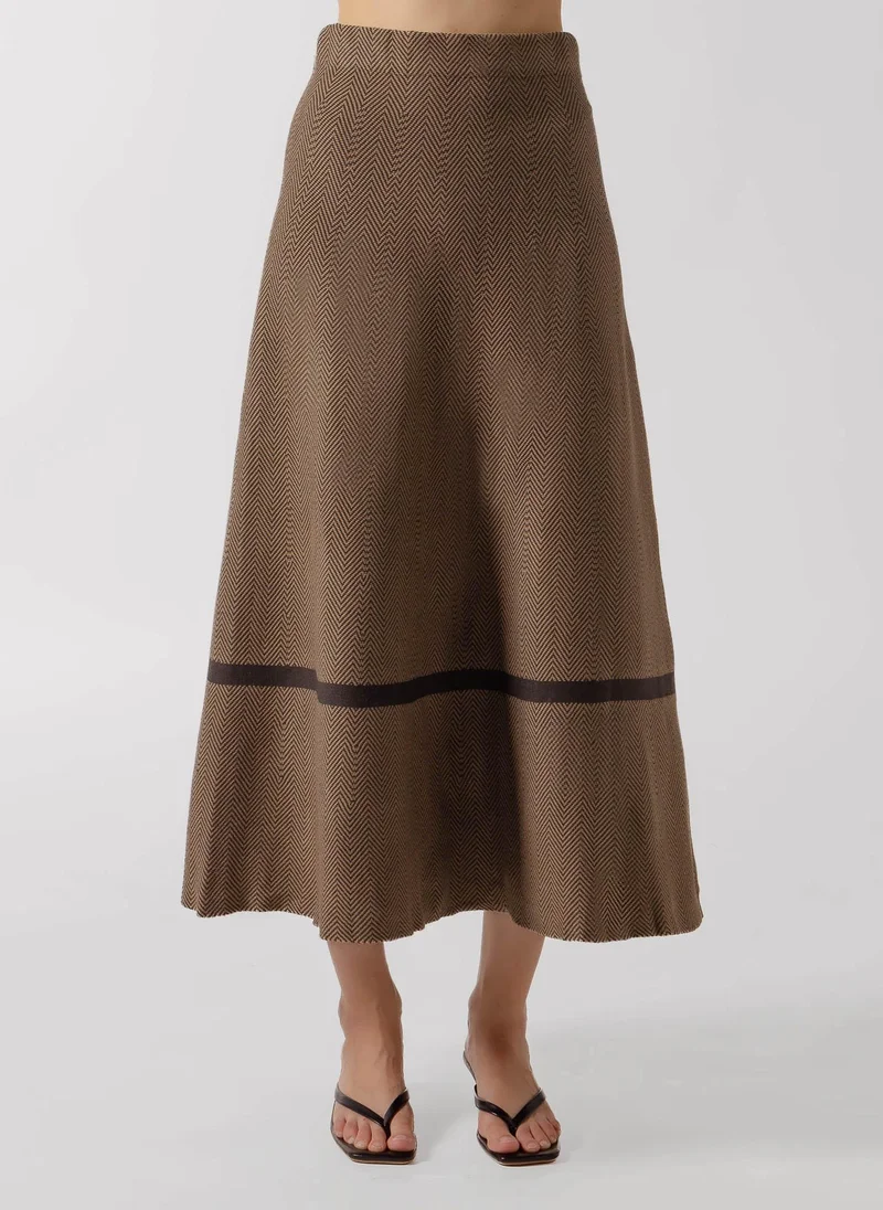 شايبس SOFT CHEVRON MIDI SKIRT