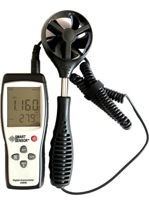 SMART SENSOR As 836 Wind Speed ​​and Temperature Meter Anemometer  - Image 1