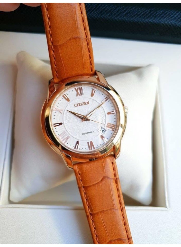 CITIZEN Citizen NB0032-05A Men’s Watch, Automatic Gold-Tone Case White Dial 42mm Case 30M WR Vintage Style  - Image 2