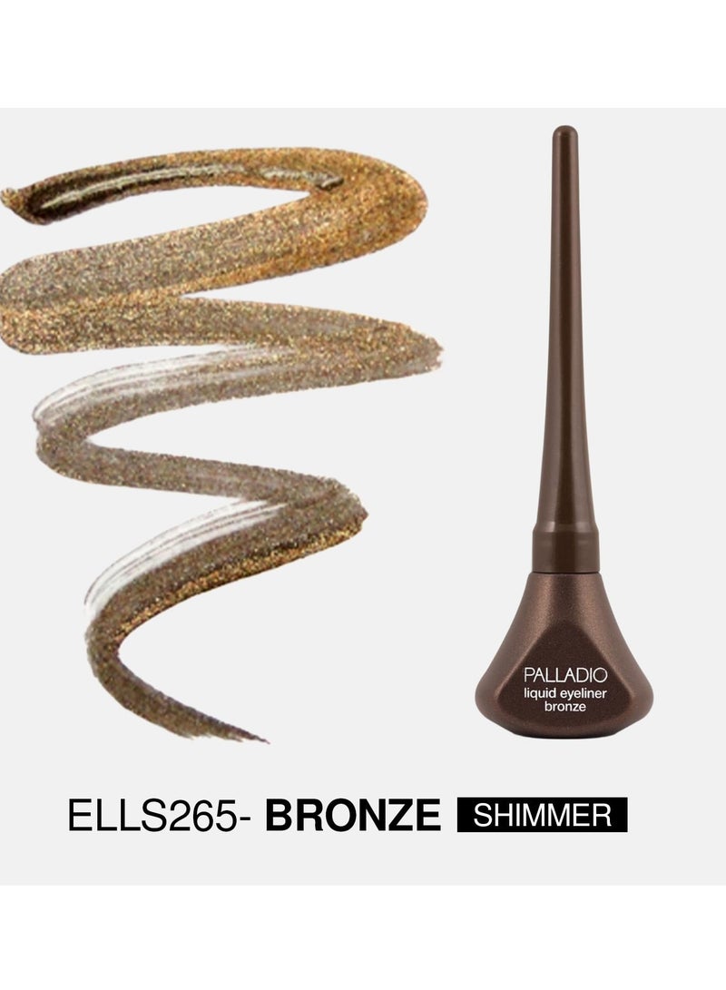 بالاديو آيلاينر سائل، عالي الصبغة، مقاوم للماء، مقاوم للتلطخ، طويل الثبات، برونزي - Image 2