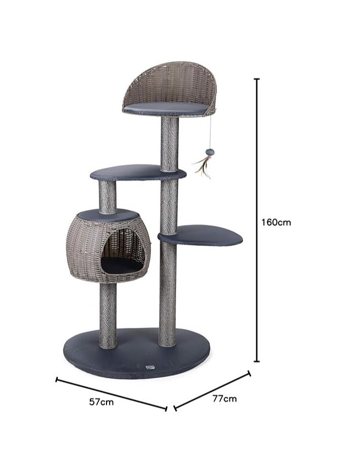 Cat Tree House With Hanging Kitten Toy  - Image 1