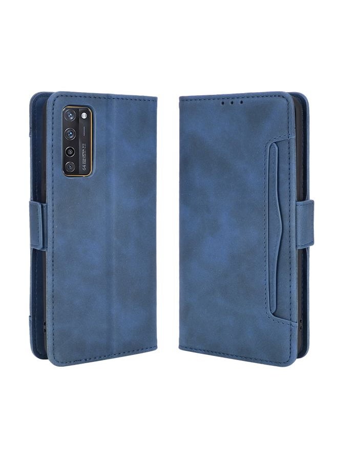 HuHa Case Cover For ZTE Axon 20 5G / Axon 20 4G Wallet Style Skin Feel Calf Pattern Leather Case with Separate Card Slots(Blue) 