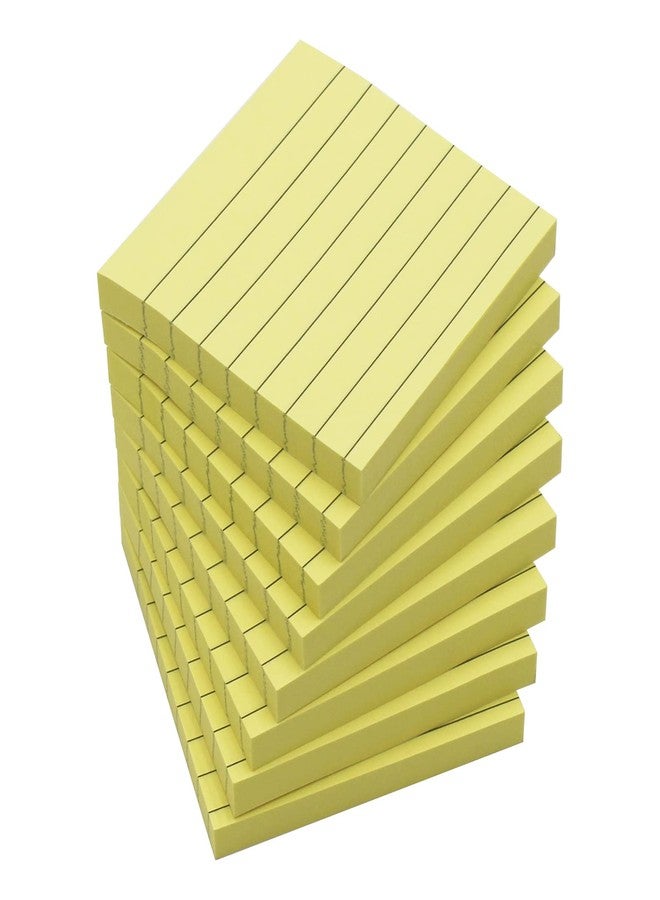 Andoca (8 Pad) Lined Sticky Notes,3x3 Inch, Self-Stick Notes, Easy to Post for School, Office, Notebook, Pastel Yellow Color Pads/Pack - Image 1