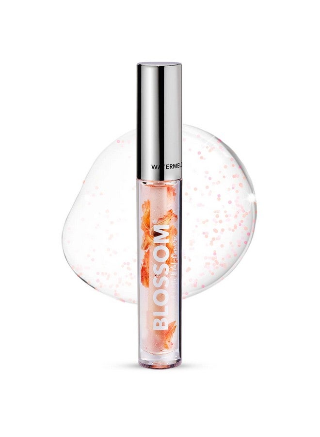 Blossom Moisturizing And Hydrating Shimmer Sparkle Lip Oil With Olive Oil + Grape Seed Oil Infused With Real Flowers 3G Watermelon - Image 1