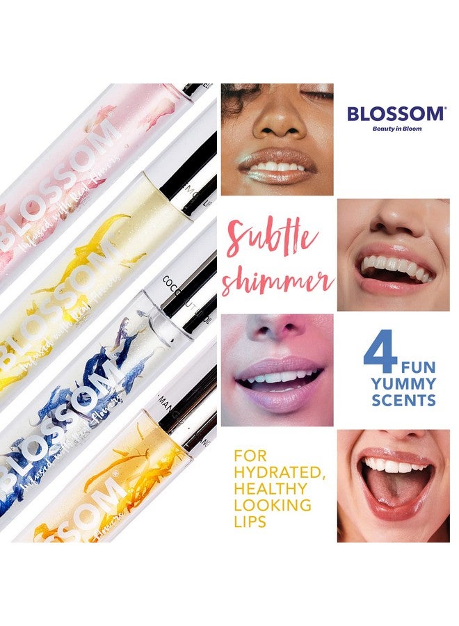 Blossom Moisturizing And Hydrating Shimmer Sparkle Lip Oil With Olive Oil + Grape Seed Oil Infused With Real Flowers 3G Watermelon - Image 5